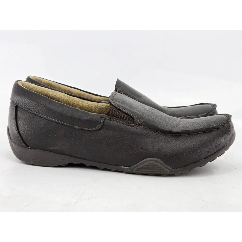 The Children's Place Loafers Boys Size 3 Brown Faux Leather Slip On -Good